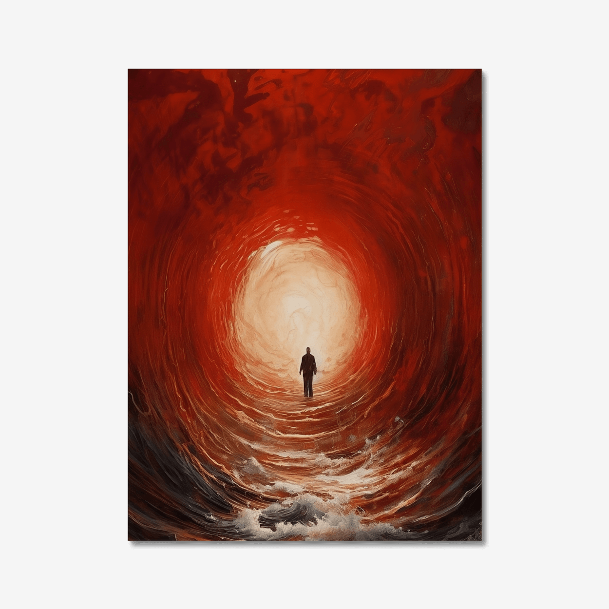 Red tunnel of waves